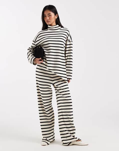 ASOS DESIGN – Randigt set i jersey - view 1
