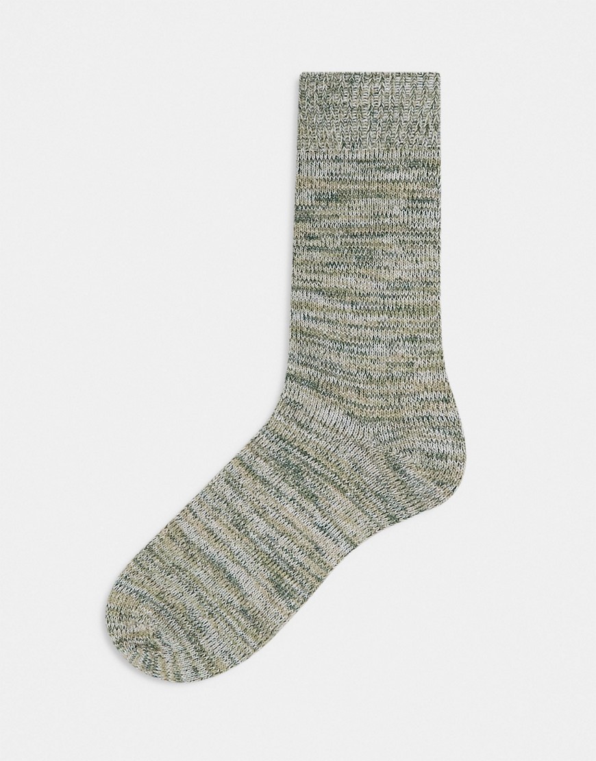 Asos Design Random Feed Socks In Green