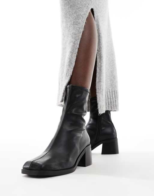 ASOS DESIGN – Ranger – Czarne eleganckie botki na średnim obcasie klockowym, 2 z 4