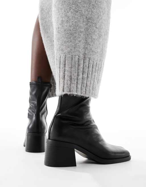 ASOS DESIGN – Ranger – Czarne eleganckie botki na średnim obcasie klockowym, 3 z 4