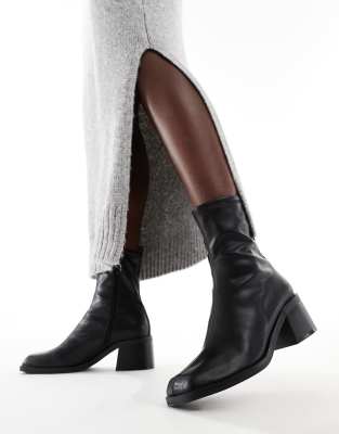 Ranger smart mid-heel boots in black