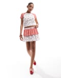 [ASOS DESIGN] ASOS DESIGN rara mini skirt in strawberry print-Multi M Strawberry print