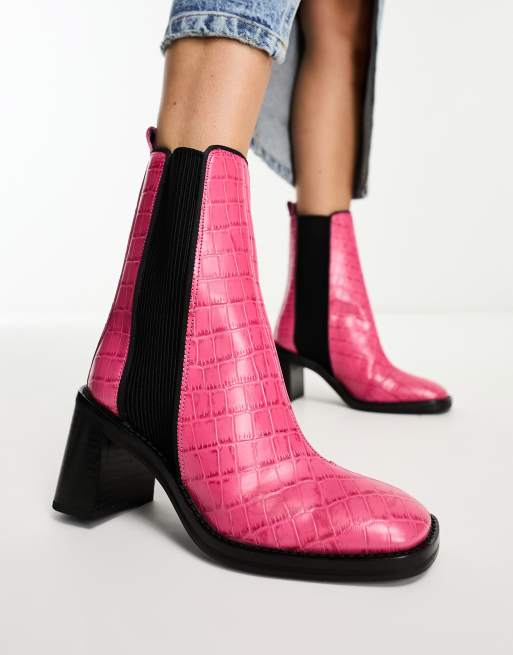 Pink cheap chelsea boots