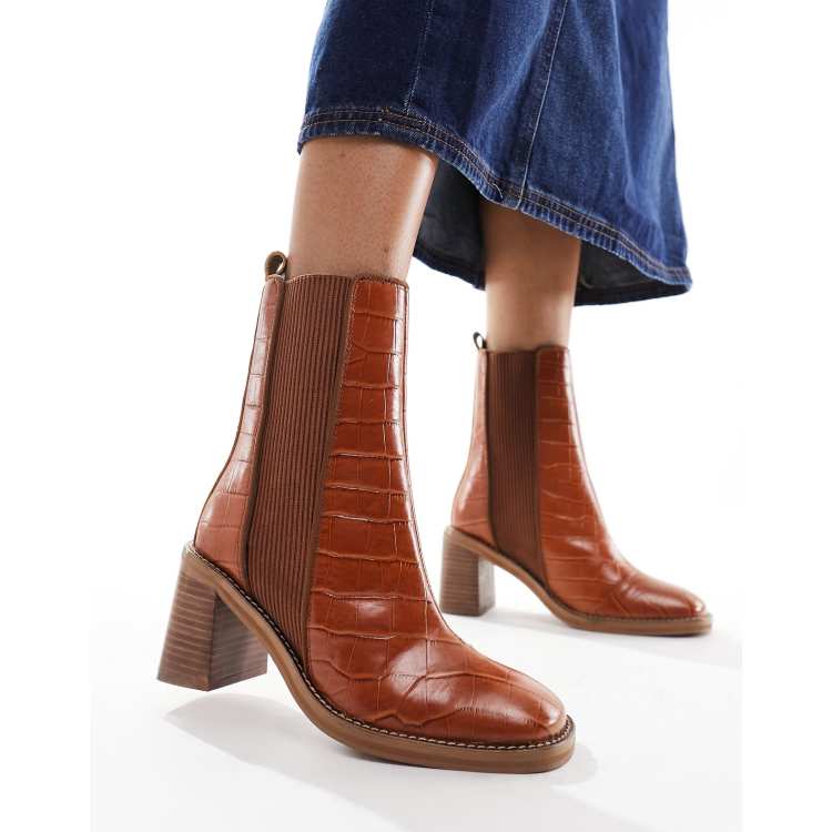 Asos design atom leather chelsea clearance boots