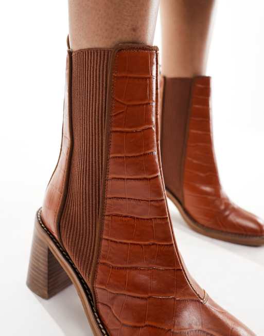 Tan store croc boots