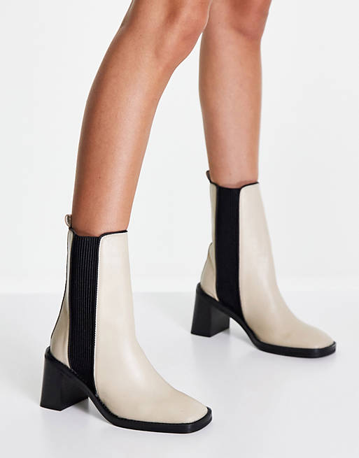 Leren Chelsea Boots in het Wit Dames Schoenen voor voor Laarzen voor Kuitlaarzen ASOS Ratings 