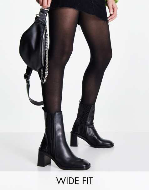 ASOS DESIGN - Ratings - Leren chelsea boots met brede pasvorm in zwart - view 1