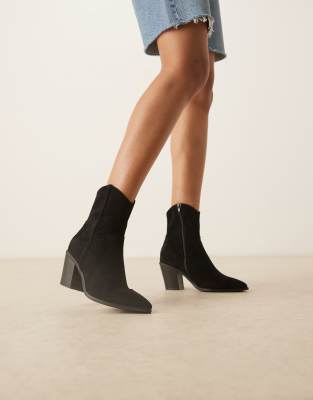 ASOS DESIGN - Rational - Cowboy-Stiefel in Schwarz mit Absatz