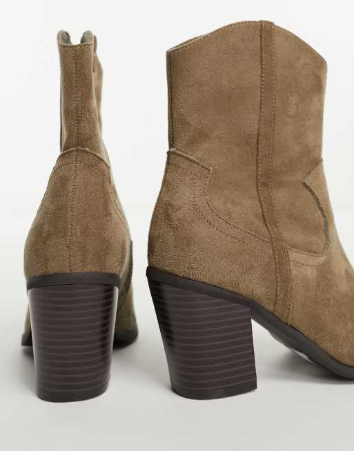 ASOS DESIGN - Rational - Westernlaarzen met brede pasvorm en hak in taupe, 2 van 4