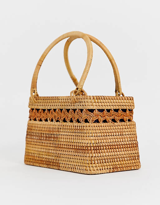 ASOS DESIGN rattan structured basket bag