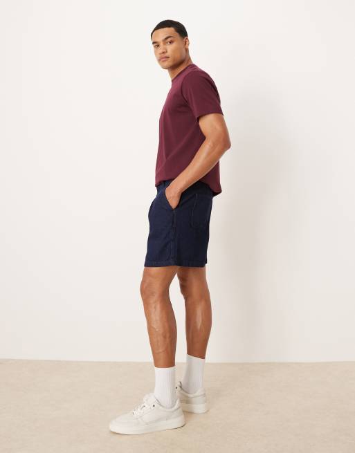 ASOS DESIGN – Råtvättade jeansshorts med veck och kort design, 3 av 5