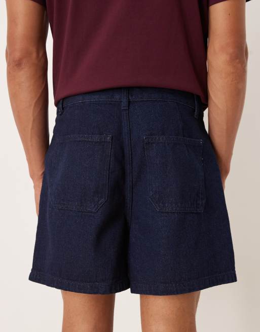 ASOS DESIGN – Råtvättade jeansshorts med veck och kort design, 4 av 5