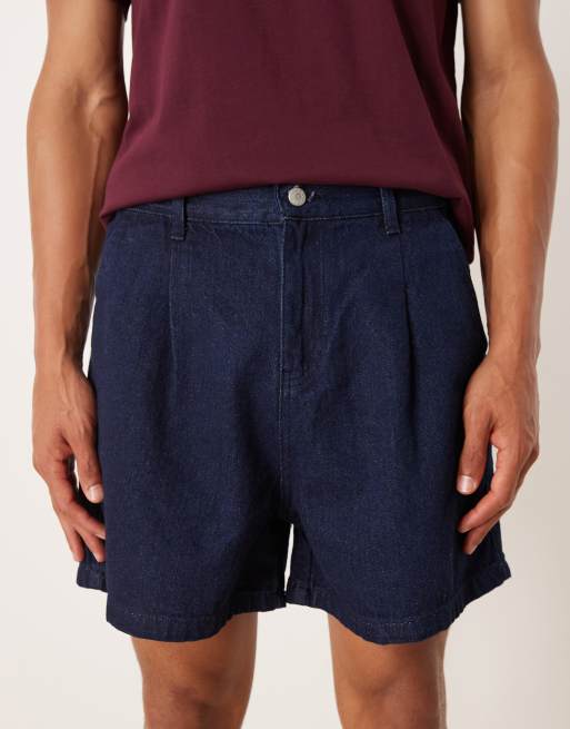 ASOS DESIGN – Råtvättade jeansshorts med veck och kort design, 5 av 5