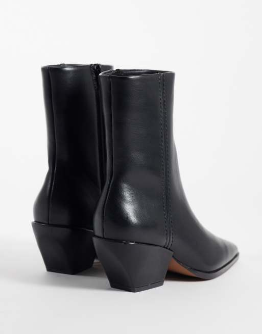 ASOS DESIGN Raul czarne botki western na obcasie, 4 z 4