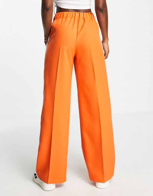 ASOS DESIGN - Ravfarvede skræddersyede bukser med elastisk talje og elfenbenshvid sidestribe, 2 af 4