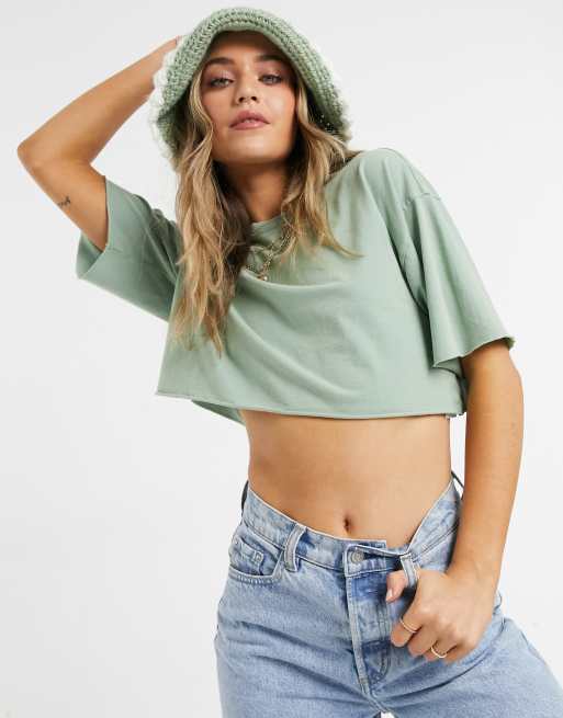 RAW EDGE CROPPED T-SHIRT