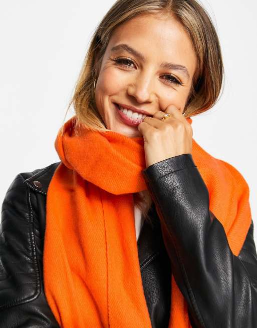 Cashmere Scarf - Orange Sports Check