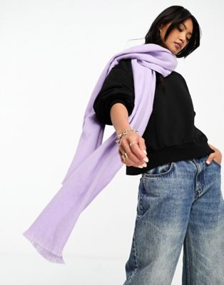 ASOS DESIGN raw edge scarf in lilac