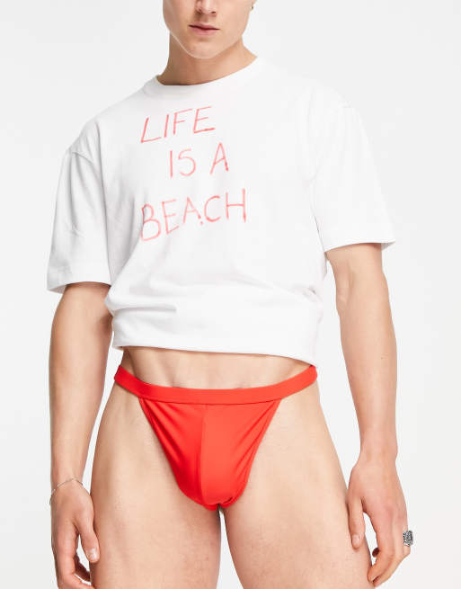 ASOS DESIGN - Rød bade-g-streng
