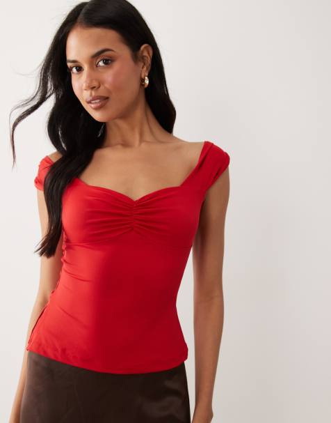 ASOS DESIGN - Rød bandeau-top i polyamid - view 1