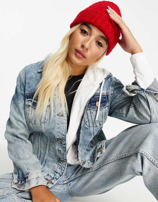 ASOS DESIGN - Rød fiskerhue i bouclé-uldblanding