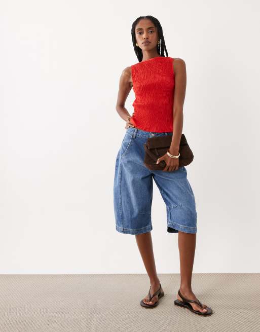 ASOS DESIGN - Rød ærmeløs tanktop med rynker, 2 af 4