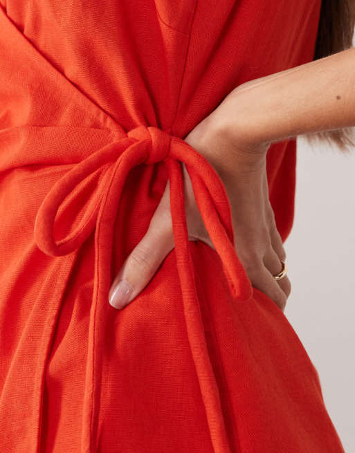 ASOS DESIGN - Rød slå om-playsuit, 2 af 4