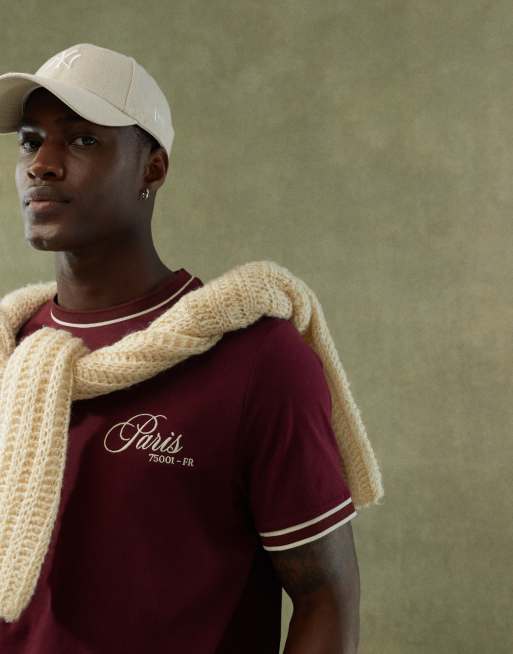 ASOS DESIGN - Rød standard-T-shirt med byprint på brystet