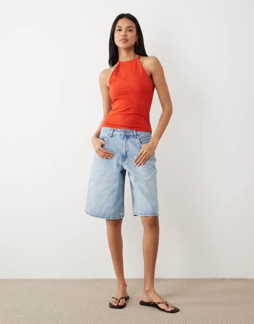 ASOS DESIGN - Rød tanktop i bomuld med racerryg med stropper i 90'er-stil, 2 af 4