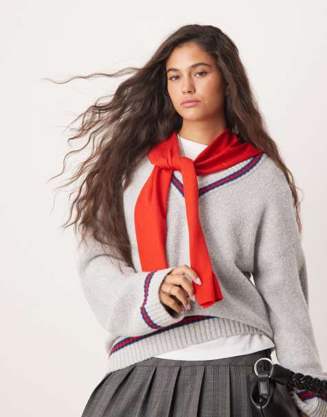 ASOS DESIGN - Rød tørklædetrøje med høj hals - view 1