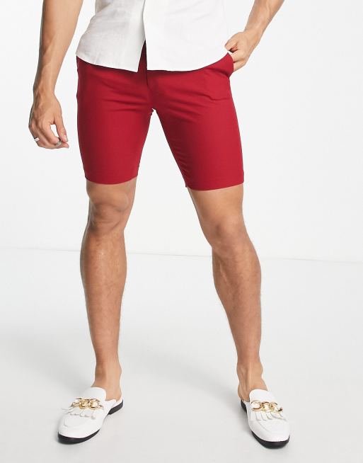 ASOS DESIGN - Røde elegante slim-shorts