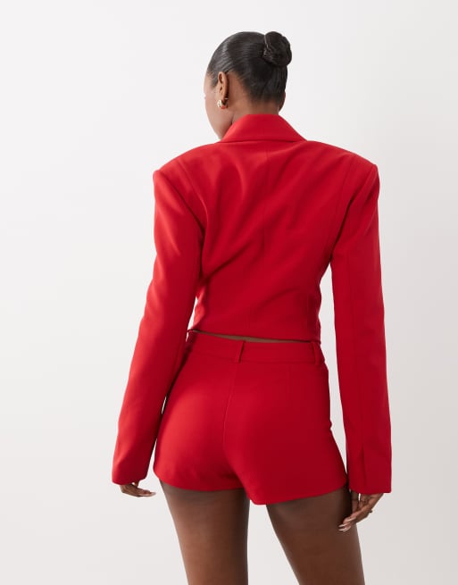 ASOS DESIGN - Røde skræddersyede mikro-shorts, 5 af 5