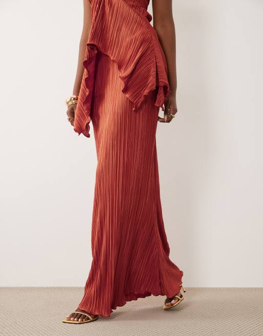 ASOS DESIGN – Rdzawoczerwona plisowana spódnica maxi, część zestawu, 2 z 5