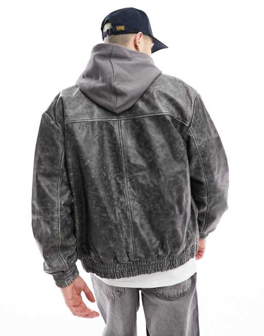 Asos vintage leather jacket outlet