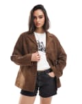 [ASOS DESIGN] ASOS DESIGN real suede 70s jacket in brown 16 Brown