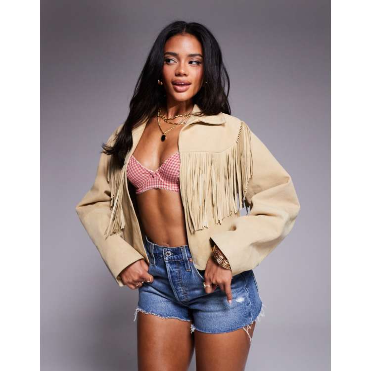 STARS&STRIPES fringe design suède jacket Stars & Stripes Mens Western leather fringe jacket HOMBRE