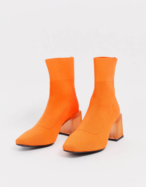 Womens orange 2025 ankle boots