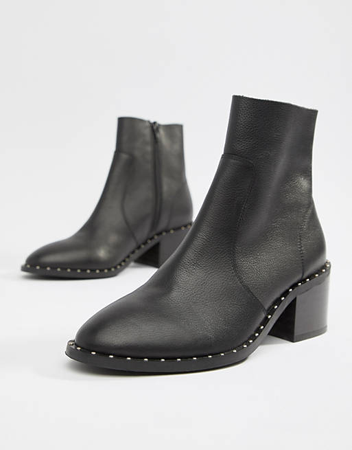 ASOS DESIGN Realm leather mid ankle boots
