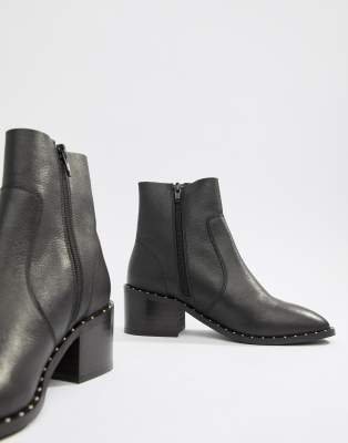 black leather ankle boots asos