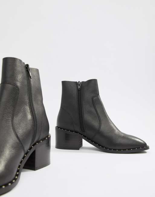 Asos design realm leather mid sales ankle boots