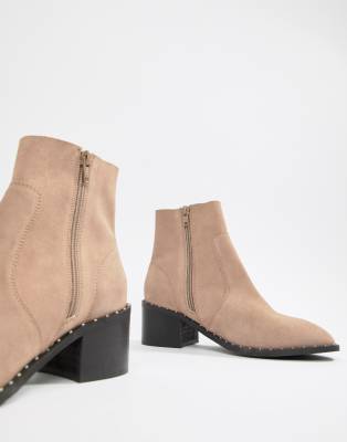 asos design realm leather mid ankle boots