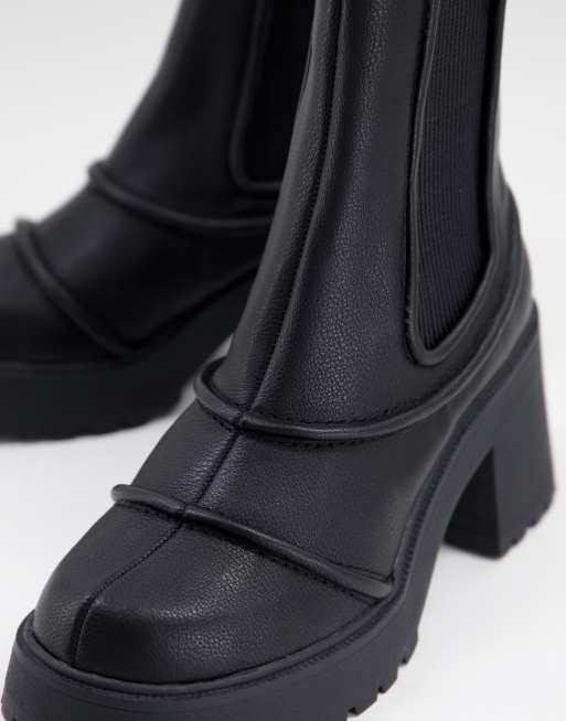 Chunky mid hot sale heel boots