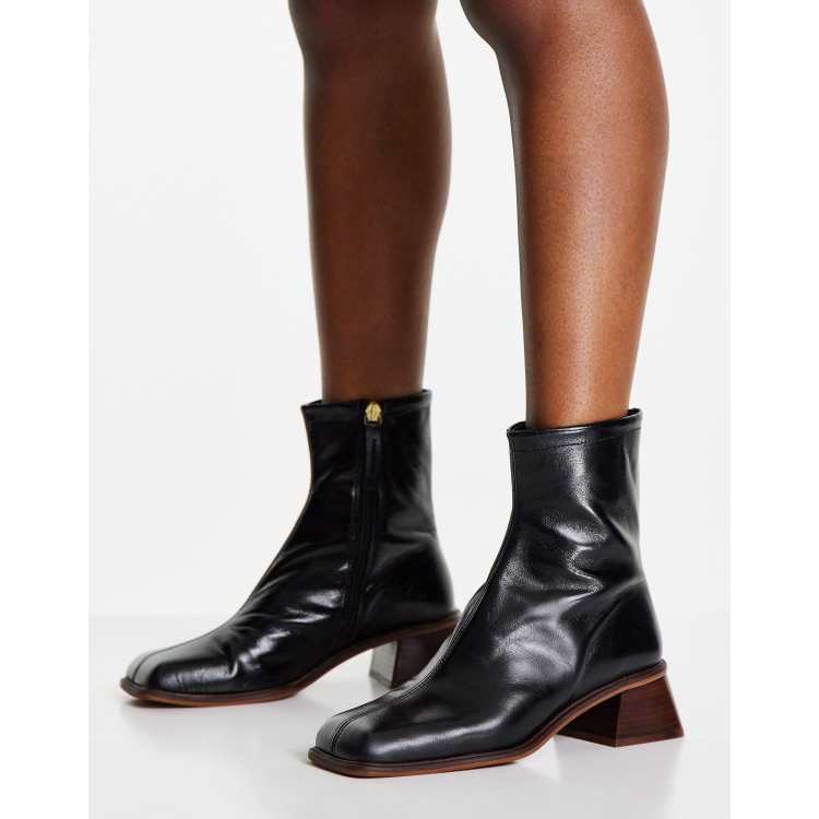 Maja leather black sock boots best sale