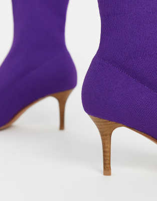 purple kitten heel boots