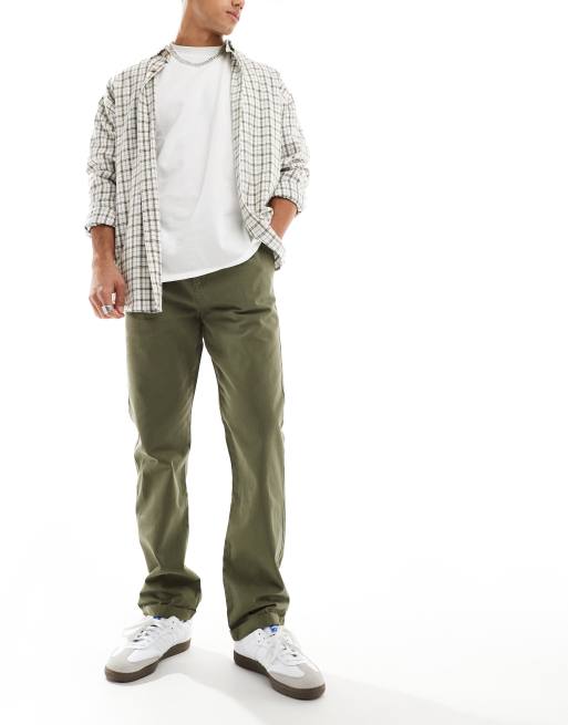 ASOS DESIGN - Reche chino's in khaki met wassing