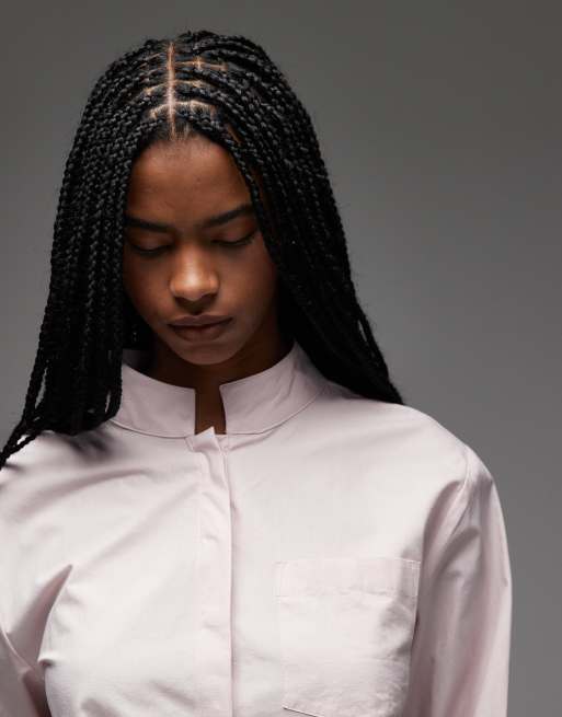 ASOS DESIGN - Recht overhemd met Chinese boord in licht lila, 3 van 4