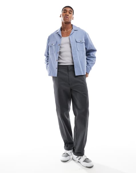 ASOS DESIGN - Recht overshirt met reverskraag in korenbloemblauw - view 1