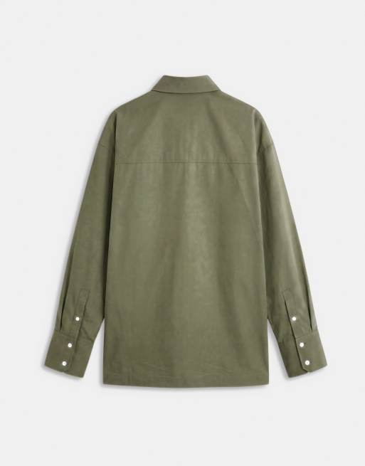 ASOS DESIGN - Recht oversized overhemd in kaki, 6 van 7