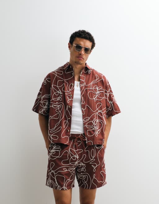 ASOS DESIGN - Co-ord set met touwdetail in bordeauxrood, 2 van 3