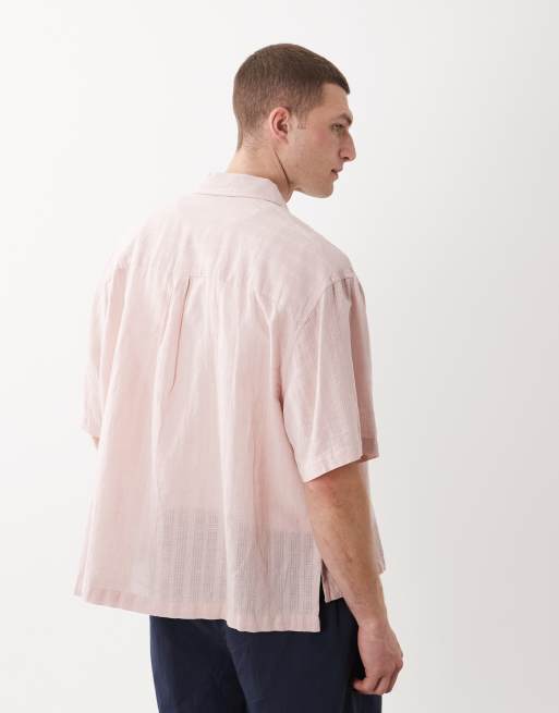  ASOS DESIGN - Recht oversized overhemd van linnenmix in roze, 5 van 5